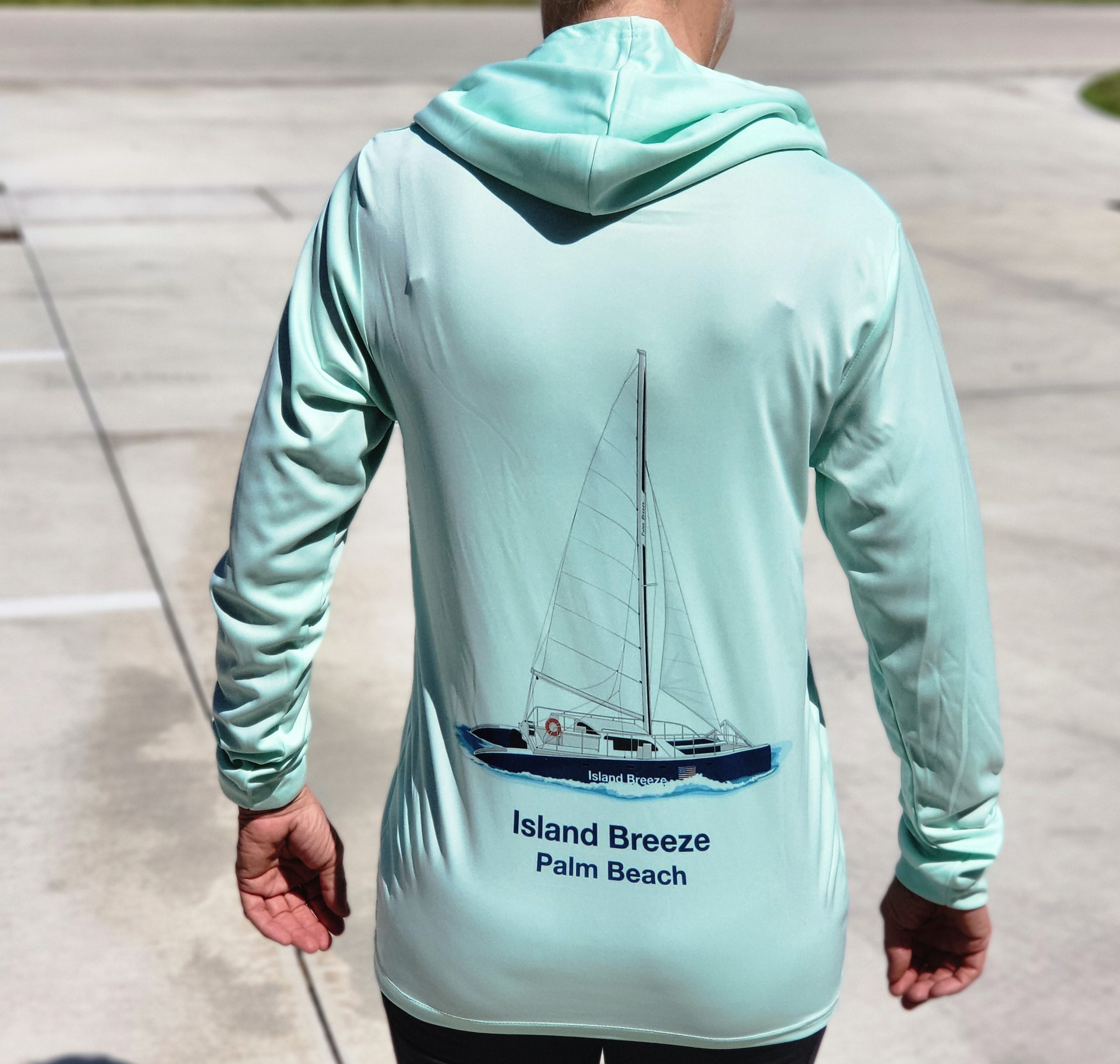 cropped seafoam green pbc hoodie back